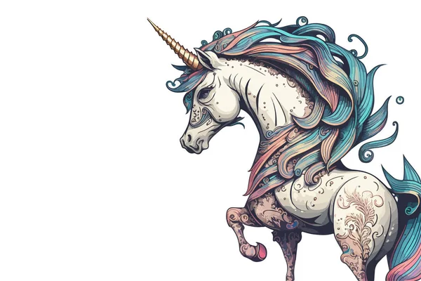 Unicorn Manga Style Vector Illustration — 스톡 벡터