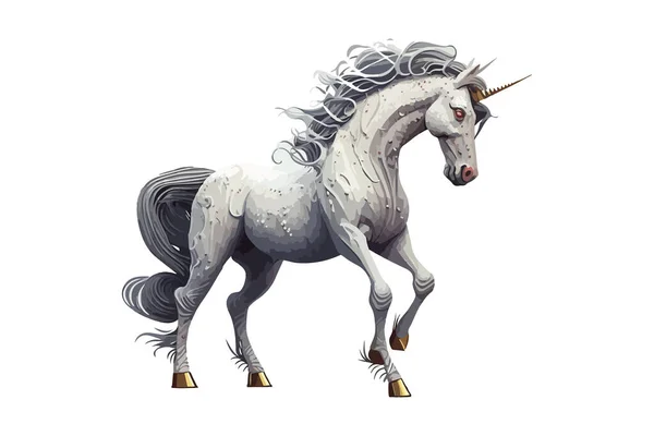 Ilustrasi Karakter Tubuh Penuh Unicorn Vektor - Stok Vektor