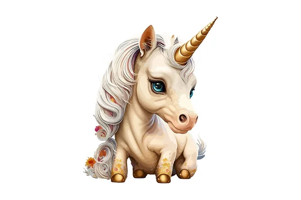 Baby Unicorn Cartoon Character Vector Illustration — Stock Vector