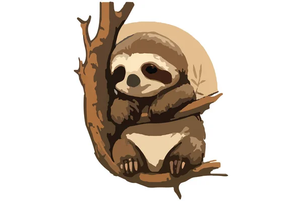 Sloth Baby Vector Illusztráció — Stock Vector