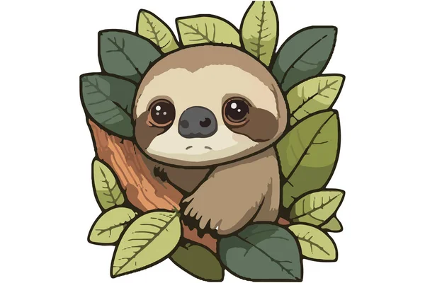 Sloth Baby Vettoriale Illustrazione — Vettoriale Stock