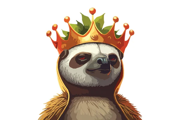 Εικονογράφηση Του Sloth King Vector — Διανυσματικό Αρχείο
