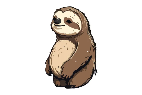 Sloth Stile Cartone Animato Illustrazione Vettoriale — Vettoriale Stock