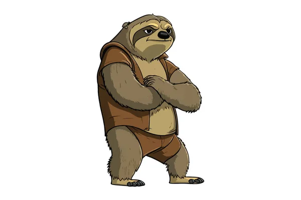 Sloth Volledige Lichaam Cartoon Vector — Stockvector
