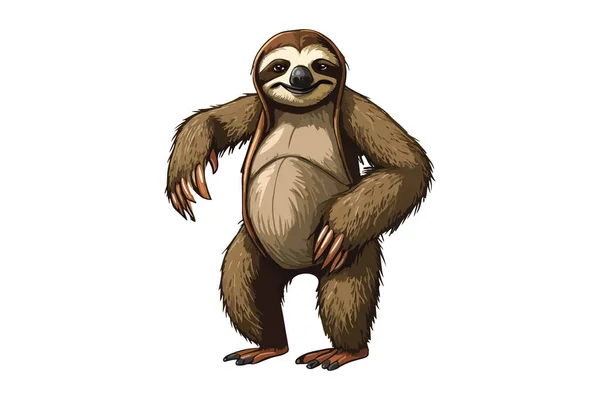 Sloth Full Body Cartoon Vector — Stock Vector