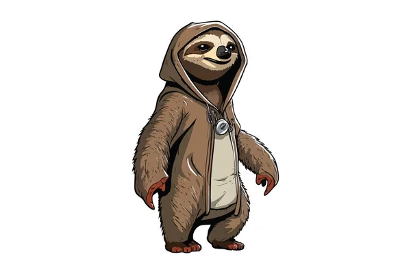Sloth Pieno Corpo Fumetto Vettoriale — Vettoriale Stock
