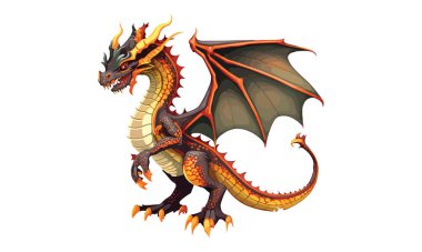 Dragon Full Body Çizgi Filmi Vektör İllüstrasyonu