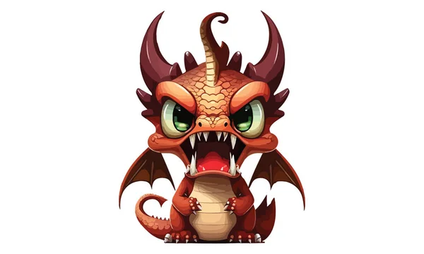 Dragon Angry Vector Illustration — Stockový vektor