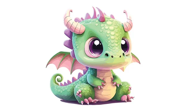 Baby Dragon Vector Illustration — Archivo Imágenes Vectoriales