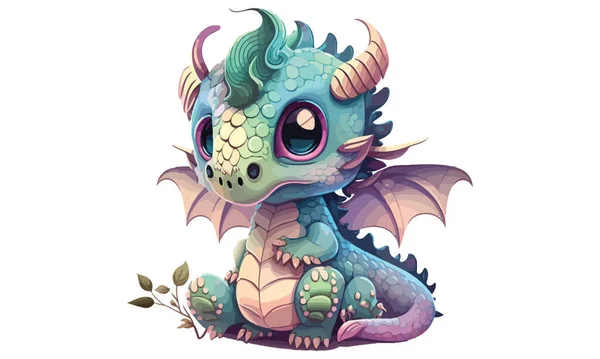 Baby Dragon Vector Illustration — Image vectorielle