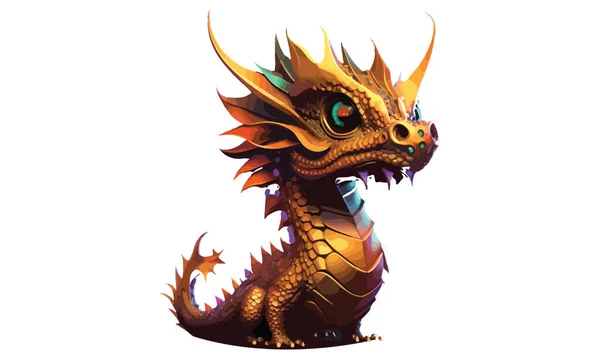 Baby Dragon Vector Illustration — Image vectorielle