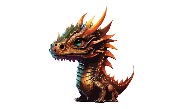 Illustration Vectorielle Dragon Bande Dessinée — Image vectorielle