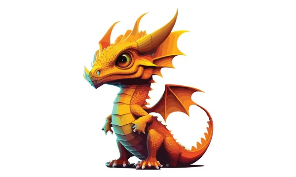 Desenhos Animados Dragon Vector Ilustração — Vetor de Stock