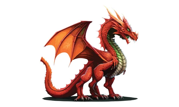 Dragon Ρεαλιστικό Στυλ Εικονογράφηση Διάνυσμα — Διανυσματικό Αρχείο