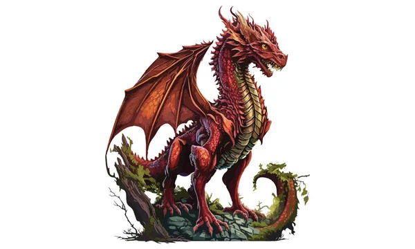 Illustration Vectorielle Style Réaliste Dragon — Image vectorielle