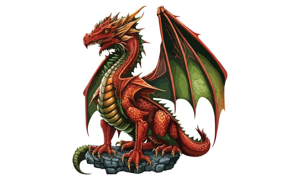 Dragon Realistic Style Vector Illustration — Stock Vector