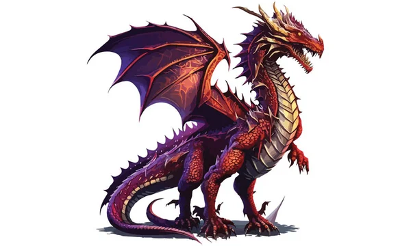 Dragon Реалістичний Стиль Векторні Ілюстрації — стоковий вектор