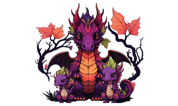 Illustration Vectorielle Style Réaliste Dragon — Image vectorielle