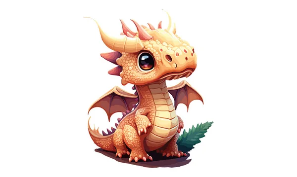 Dibujos Animados Dragon Juego Estilo Vector Ilustración — Archivo Imágenes Vectoriales