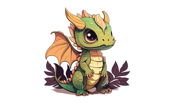 Desenhos Animados Dragon Game Estilo Vector Ilustração — Vetor de Stock