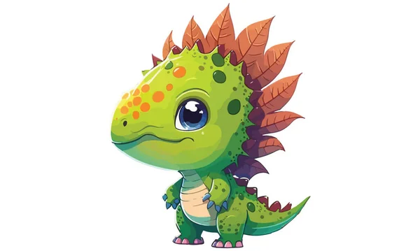 Bébé Dessin Animé Illustration Vectorielle Dinosaure — Image vectorielle