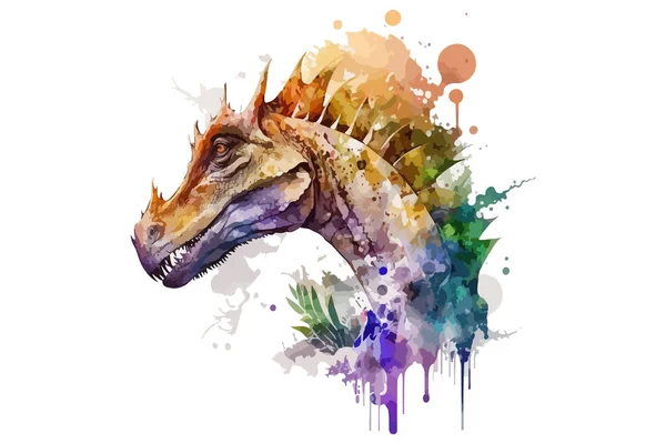 stock vector watercolor dinosaur vector illustration