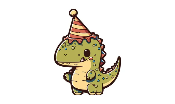 Urodziny Kreskówka Wektor Dinozaurów Ilustracja — Wektor stockowy