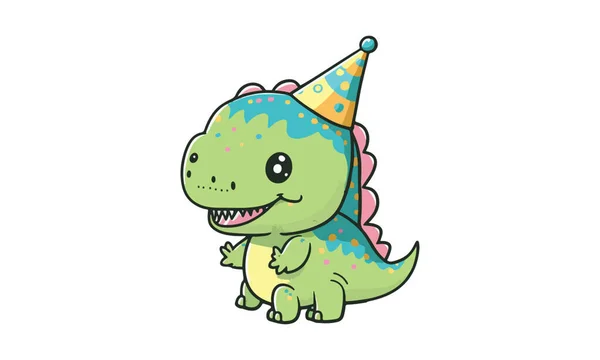 Urodziny Kreskówka Wektor Dinozaurów Ilustracja — Wektor stockowy