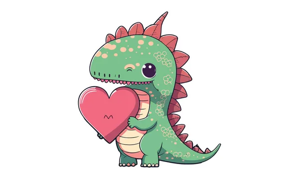 Illustration Vectorielle Valentine Dinosaure — Image vectorielle