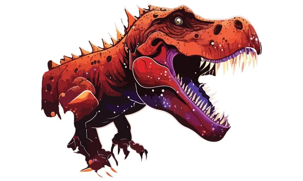 Illustrazione Vettoriale Stile Galassia Dinosauro — Vettoriale Stock