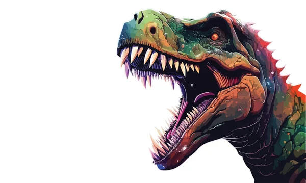 Illustrazione Vettoriale Stile Galassia Dinosauro — Vettoriale Stock