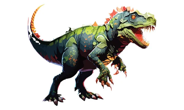 Dinosaurie Spel Stil Vektor Illustration — Stock vektor