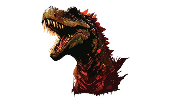 Illustrazione Vettoriale Dinosauro Game Style — Vettoriale Stock