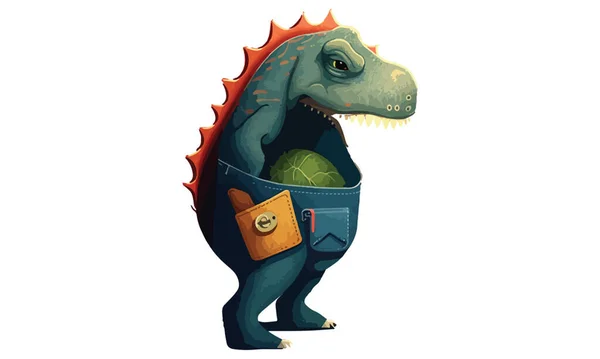 Dinosaurus Pocket Vector Illustratie — Stockvector