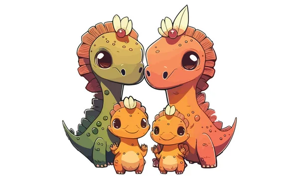 Dinosaur Family Vector Illustration — Stock Vector