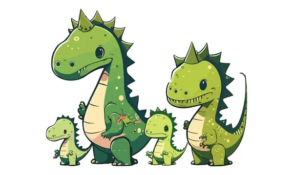 Dinosaur Family Vector Illustration — Stock Vector