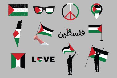 Filistin Bayrağı, Filistin Bayrağı Koleksiyonu 'nun vektör çizimi.