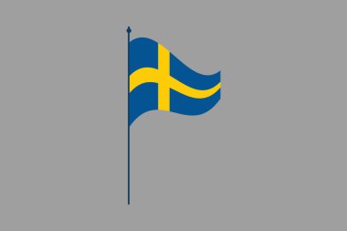 Sweden flag, The flag of Sweden, Flag of Sweden national country symbol illustration Vector, Rectangle Sweden flag illustration, Flat vector illustration