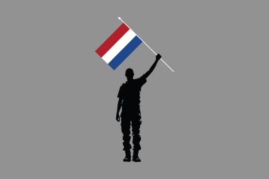 A Man holding a Netherlands flag, Netherlands flag vector graphic, Netherlands country flag is a symbol of freedom, National Netherlands flag, vector illustration clipart