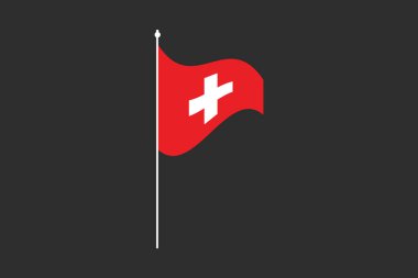 Switzerland flag, The flag of Switzerland, Flag of Switzerland national country symbol illustration Vector, Rectangle Switzerland flag illustration, Flat vector illustration clipart