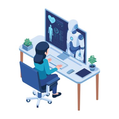Isome 'lı Kadın Gelişmiş Sağlık Bakım Robotu' na danışmanlık yapıyor. AI Sağlık Hizmetleri Teşhisi