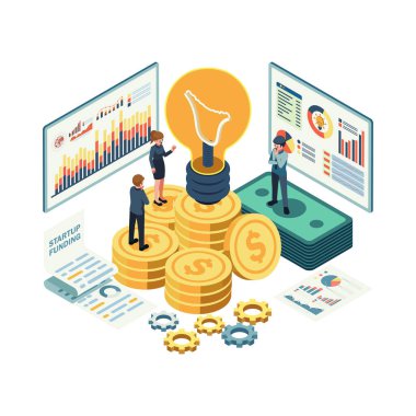 Isometric Girişim Finansmanı ve İş Adamlarıyla Mali Planlama. Başlangıç Fonu ve Girişim Sermayesi Fonu Kavramı