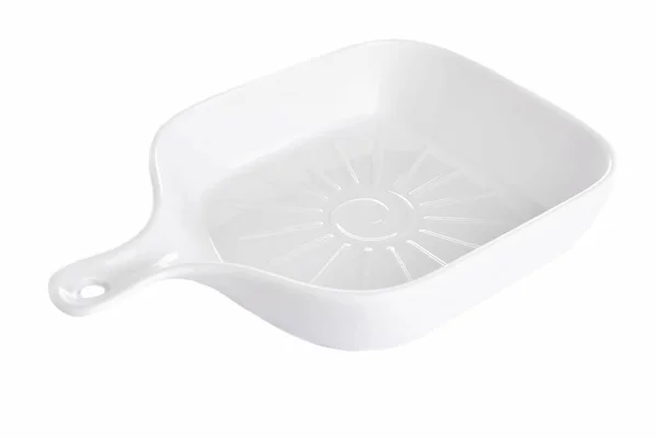 White Ceramic Baking Dish Isolated White Background — Stock Photo, Image