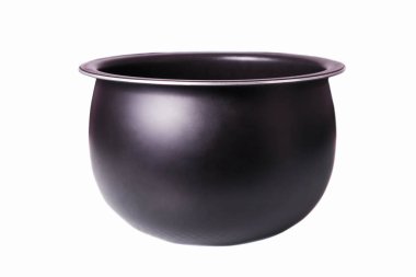 Yuvarlak çoklu pişirici kase beyaz arkaplanda izole edildi.