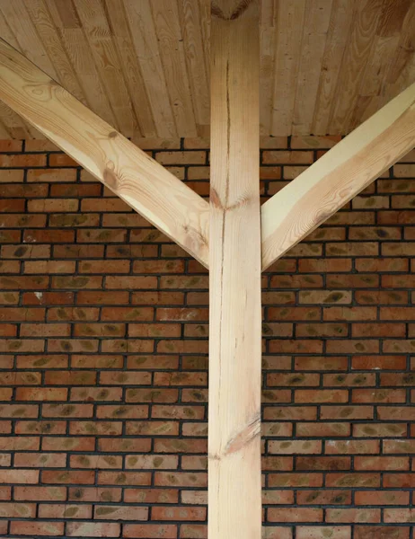 Wooden Post Struts Wooden Construction Wooden Framework — Stok fotoğraf