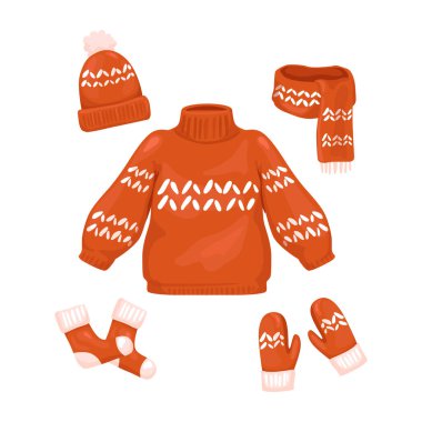 Kış tatili kıyafetleri. Örgü örmek.