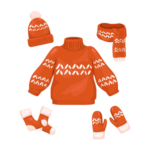 Рождественский набор зимней праздничной одежды. Ковчег