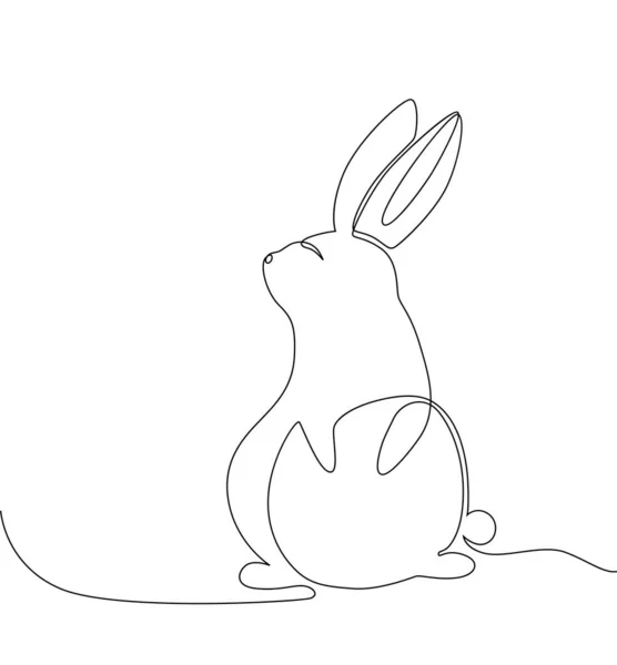 Пасхальний Банні Намальований Безперервною Лінією Stylish Тренд Мінімальні Приклади Кролика — стоковий вектор