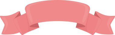 Pembe kurdele dink Ribbon Die Header Eğri Dekoratif Ribbonie başlığı. Vektör illüstrasyonu