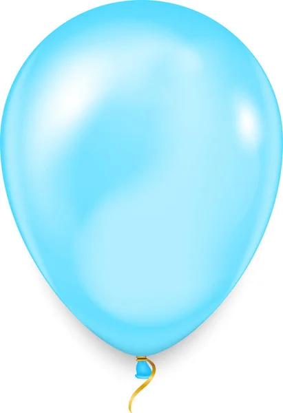 Realistischer Himmelblauer Bunter Heißluftballon Urlaub Hochglanzballon Fliegen Isoliert Auf Weißem — Stockvektor